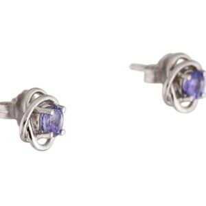 Tanzanite White Gold Stud Earrings